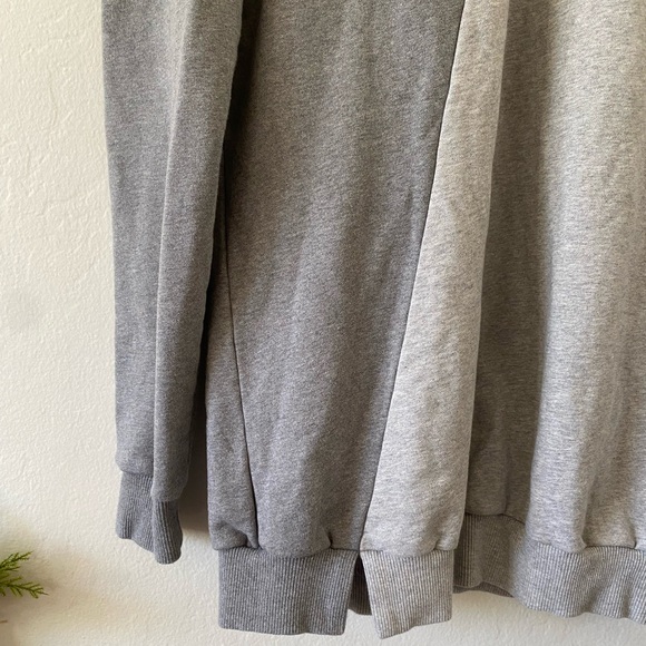 Lovers + Friends Oversized Gray Two Tone Colorblock Sweatshirt Dress Tunic - Picture 12 of 15